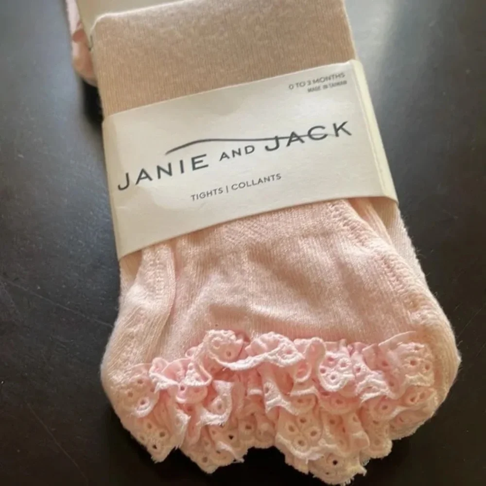 Janie and Jack Pink Ruffle Tights (0-3M, 6-12M, 12-18M)